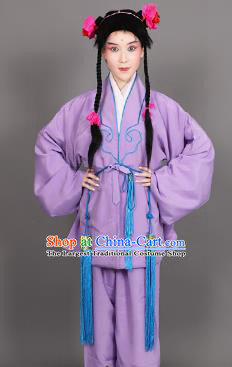 Chinese Traditional Peking Opera Clown Purple Clothing Classical Beijing Opera Attendants Costume for Men