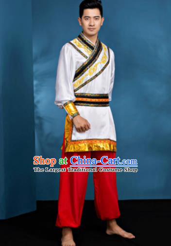 Traditional Chinese Mongol Nationality Folk Dance Clothing Mongolian National Ethnic Costume for Men