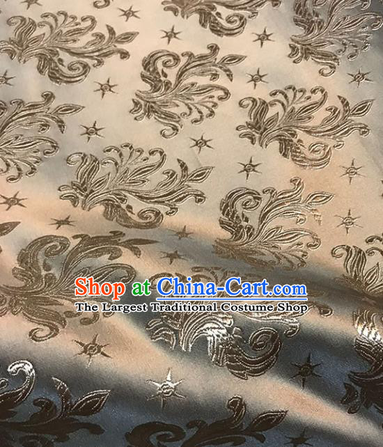 Asian Chinese Royal Pattern Light Tan Brocade Fabric Traditional Silk Fabric Tang Suit Material