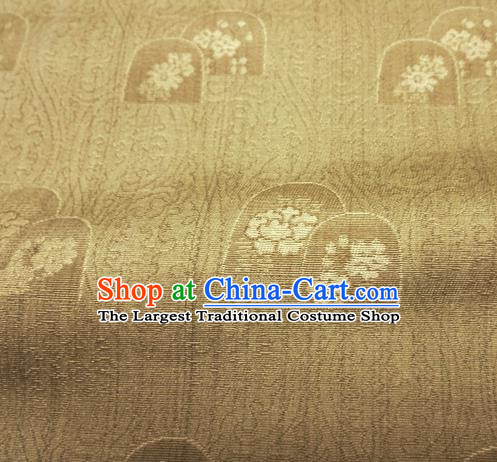 Asian Traditional Kimono Classical Pattern Golden Damask Brocade Fabric Japanese Kyoto Tapestry Satin Silk Material