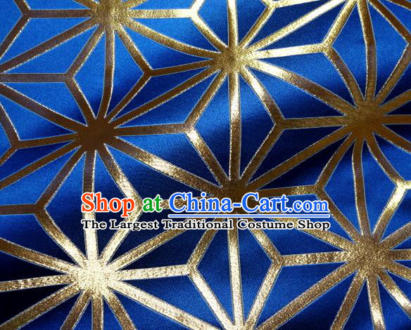 Asian Japanese Traditional Royalblue Brocade Classical Pattern Baldachin Fabric Kimono Tapestry Satin Silk Material