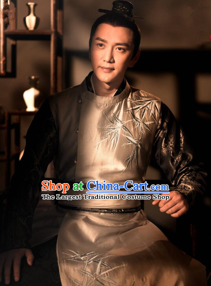 The Story Of MingLan Chinese Ancient Song Dynasty Imperial Academy Officer Embroidered Costume for Men