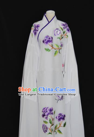 Chinese Traditional Beijing Opera Niche White Robe Peking Opera Scholar Embroidered Costume for Men