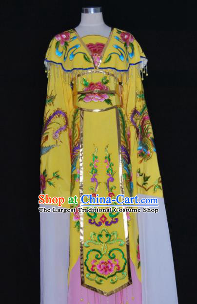 Chinese Traditional Beijing Opera Peri Yellow Dress Peking Opera Princess Embroidered Costume for Women