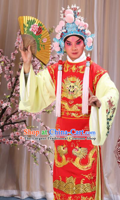 Professional Chinese Traditional Beijing Opera Niche Costume Ancient Prince Red Clothing for Adults