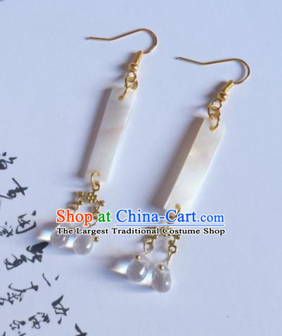 Chinese Traditional Hanfu Ear Accessories Ancient Princess Hanfu Jade Earrings for Women