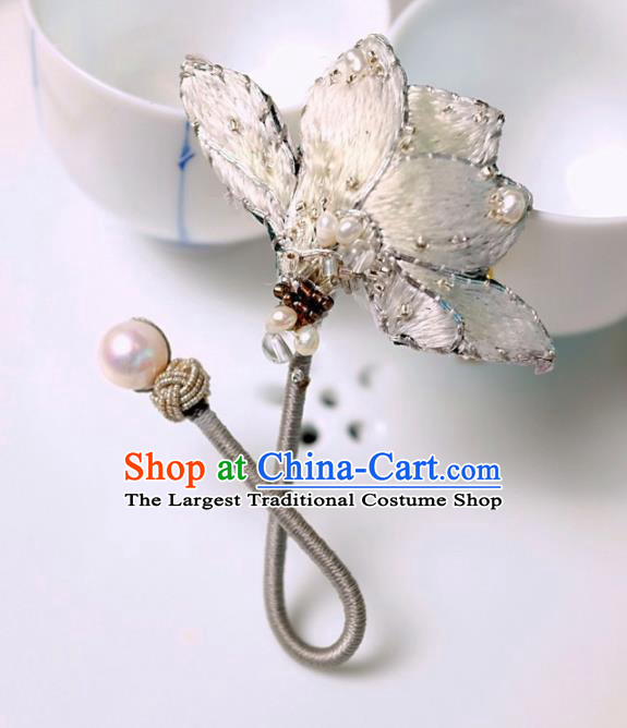 Chinese Traditional Jewelry Accessories Classical Embroidered Mangnolia Brooch for Women