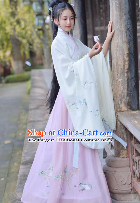 Chinese Ancient Apsara Princess Traditional Hanfu Dress Jin Dynasty Palace Historical Costume for Women