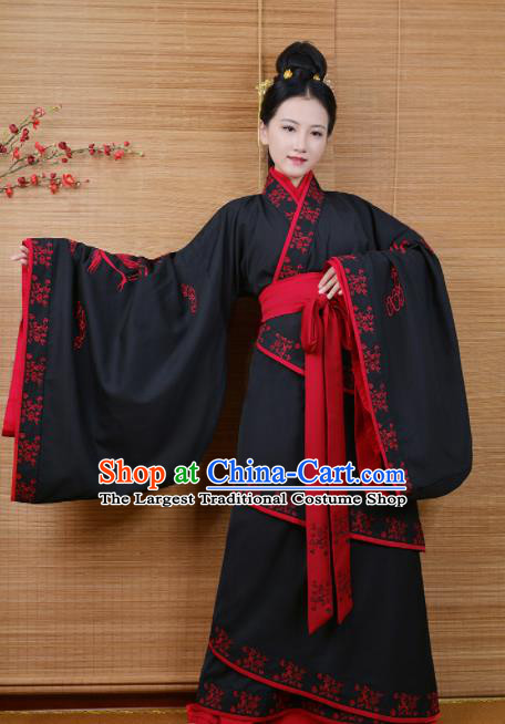 Chinese Ancient Imperial Concubine Traditional Hanfu Dress Han Dynasty Palace Embroidered Historical Costume for Women