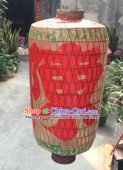 Chinese Traditional Hanging Lantern Handmade Bamboo Weaving Painting Palace Lanterns