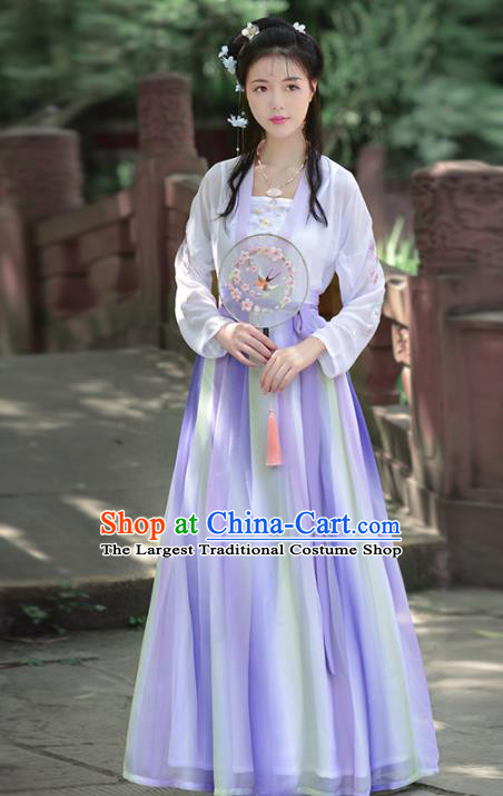 Chinese Ancient Princess Peri Traditional Hanfu Dress Tang Dynasty Female Historical Costume for Women