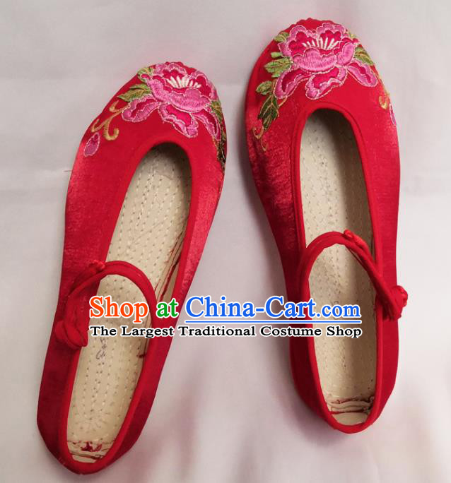 Chinese National Wedding Red Shoes Traditional Cloth Shoes Hanfu Shoes Embroidered Shoes for Women