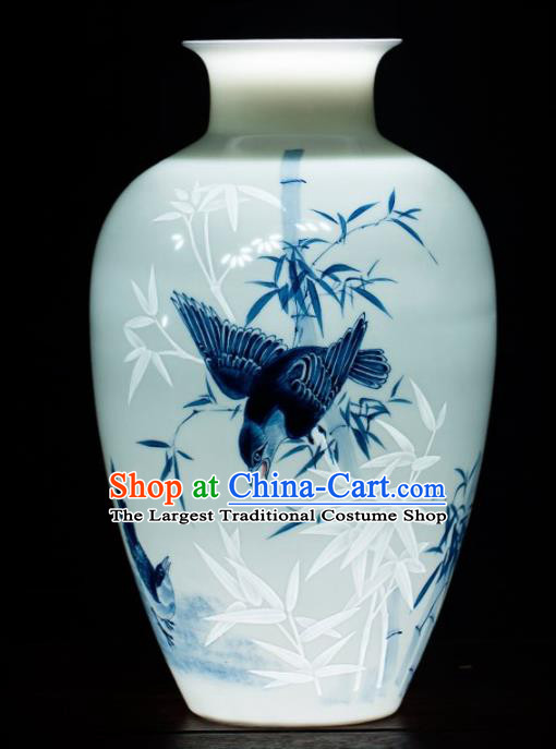 Chinese Jingdezhen Ceramic Enamel Vase Handicraft Traditional Porcelain Vase