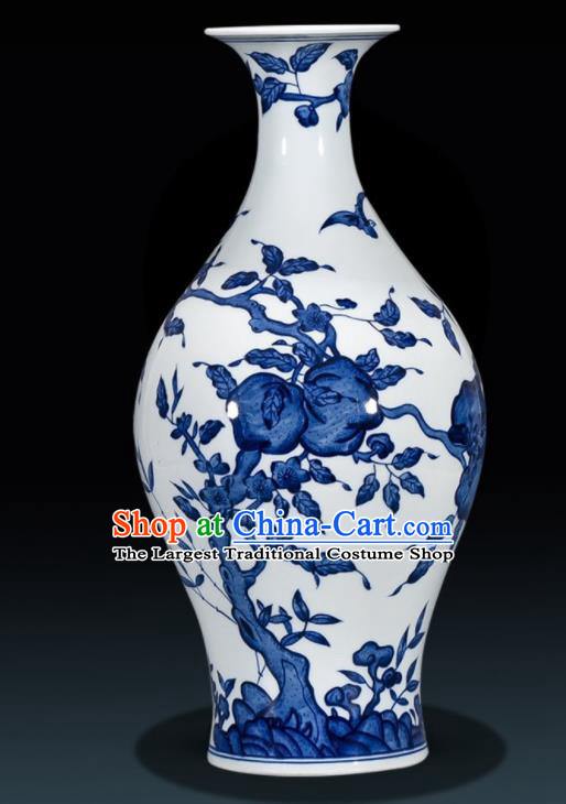 Chinese Jingdezhen Ceramic Craft Hand Painting Flowers Vase Enamel Handicraft Traditional Porcelain Vase