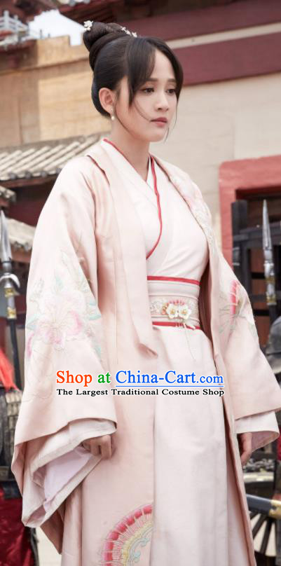 Chinese Ancient Queen Dugu Hanfu Dress Traditional Sui Dynasty Empress Embroidered Historical Costume for Women