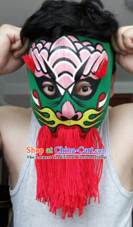 Chinese Traditional Sichuan Opera Prop Face Changing Red Tassel Masks Handmade Painting Facial Makeup