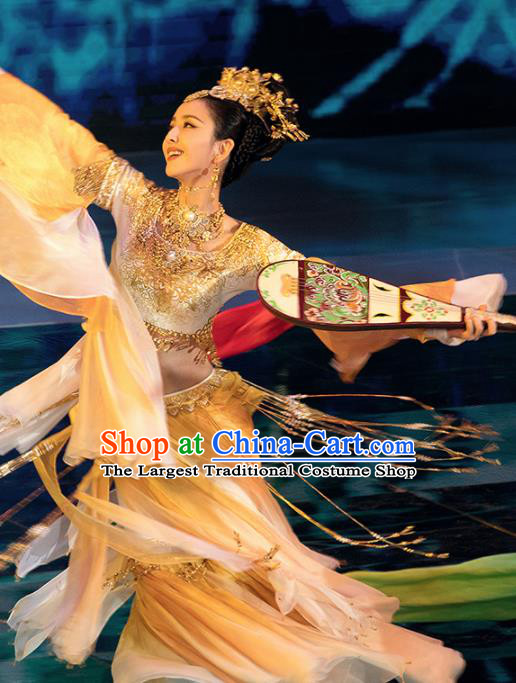 Traditional Chinese Dunhuang Flying Dance Hanfu Dress Spring Festival Gala Ancient Peri Replica Costume for Women