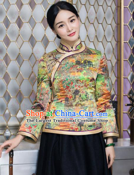 Chinese Traditional Tang Suit Upper Outer Garment Qipao Jacket National Costume for Women