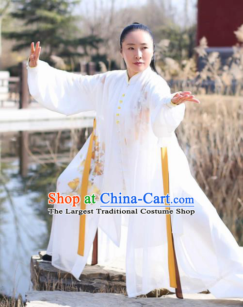 Chinese Traditional Kung Fu Competition Costume Martial Arts Tai Chi Printing Leaf Clothing for Women