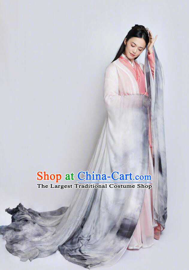 Traditional Chinese Spring Festival Gala Dance Hanfu Dress Ancient Peri Replica Costume for Women