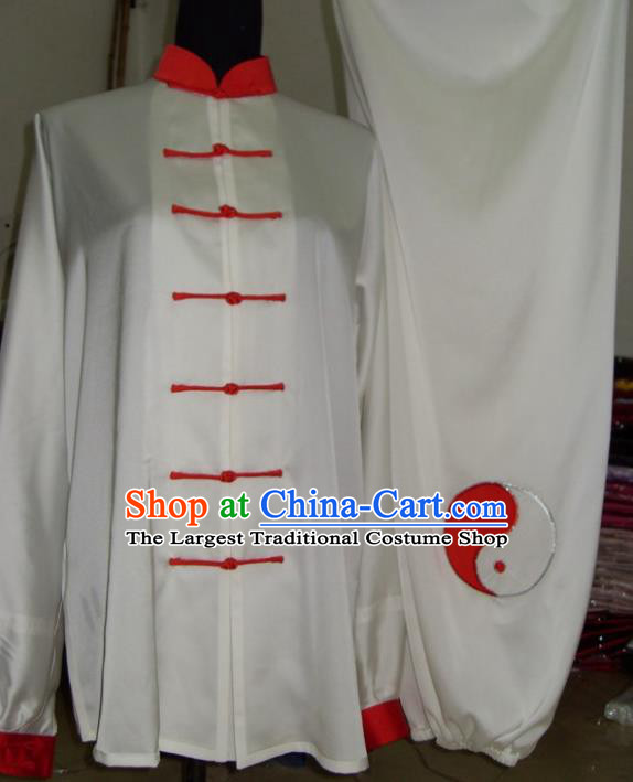 Chinese Traditional Kung Fu Competition Costume Tai Chi Martial Arts White Clothing for Men