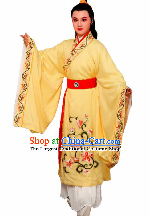 Chinese Traditional Peking Opera Nobility Childe Yellow Robe Beijing Opera Niche Costume for Men