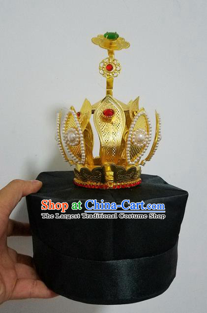 Chinese Traditional Taoism Headwear National Taoist Priest Bagua Hat Hairdo Crown for Men