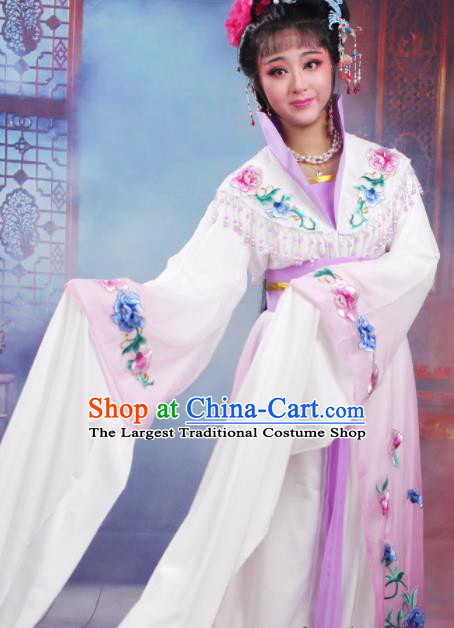 Chinese Traditional Huangmei Opera Nobility Lady Embroidered Purple Dress Beijing Opera Hua Dan Costume for Women