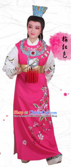 Chinese Traditional Peking Opera Jia Baoyu Embroidered Rosy Robe Beijing Opera Niche Costume for Men