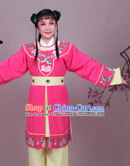 Chinese Traditional Peking Opera Servant Rosy Clothing Beijing Opera Livehand Costume for Men