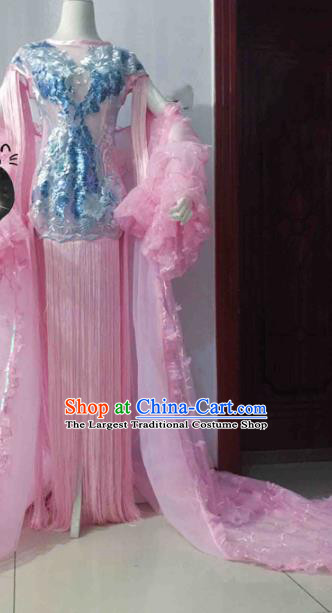 Traditional Halloween Cosplay Costume Ancient Princess Pink Hanfu Dress for Women