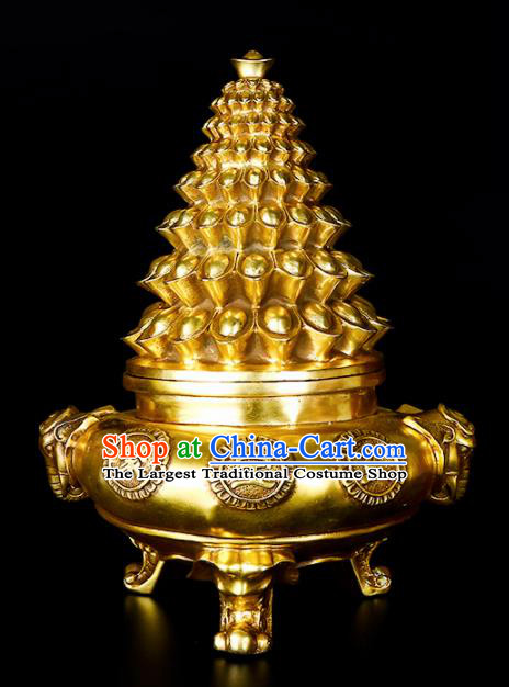 Chinese Traditional Taoism Bagua Brass Wealth Incense Burner Feng Shui Items Censer Decoration