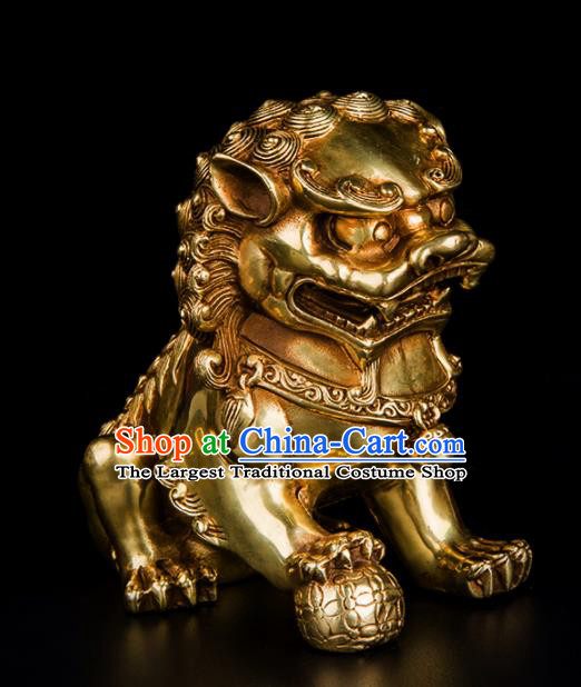 Chinese Traditional Feng Shui Items Taoism Brass Lions Bagua Decoration