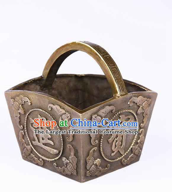 Chinese Traditional Feng Shui Items Buddhism Brass Bucket Decoration