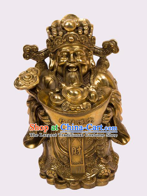 Chinese Traditional Feng Shui Items Bagua Decoration Wealth God Brass Statue