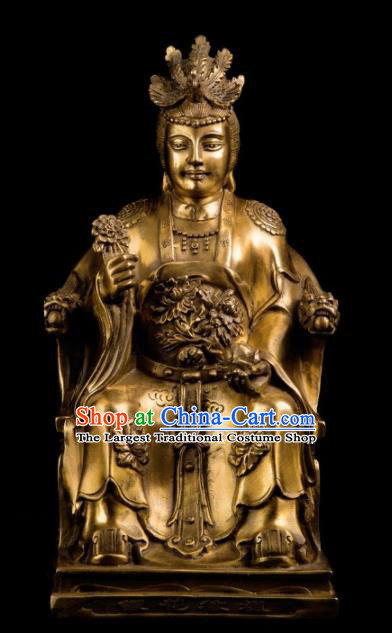 Chinese Traditional Feng Shui Items Taoism Bagua Decoration Brass Queen Mother Statue