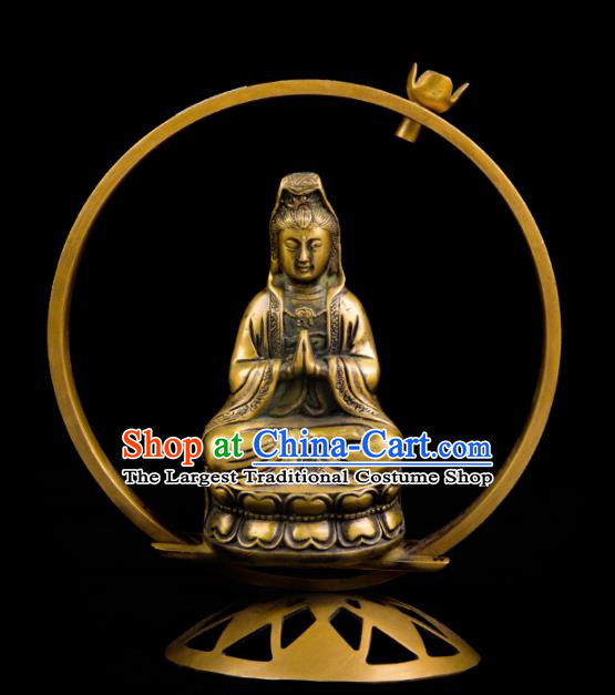 Chinese Traditional Taoism Bagua Brass Bodhisattva Incense Burner Feng Shui Items Censer Decoration