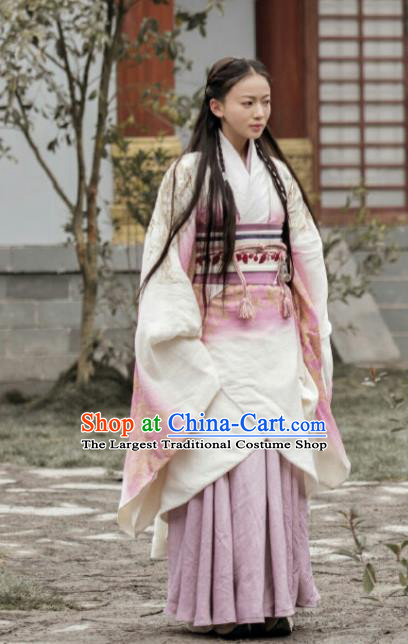 Chinese Ancient Warring States Period Nobility Lady The Lengend of Haolan Imperial Consort Historical Costume and Headpiece for Women