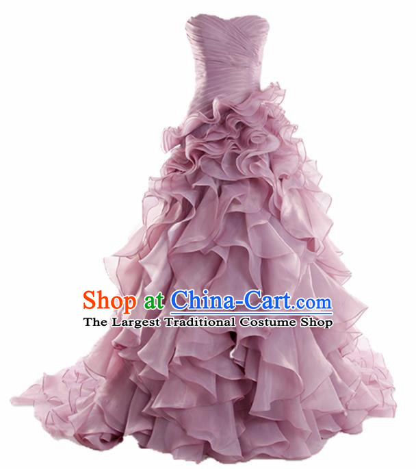 Top Grade Compere Veil Full Dress Princess Trailing Wedding Dress Costume for Women