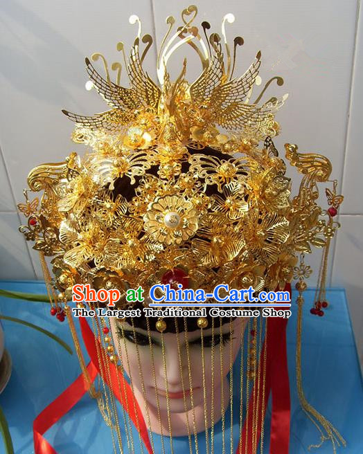 Chinese Traditional Goddess Phoenix Coronet Ancient Bride Hair Accessories for Women