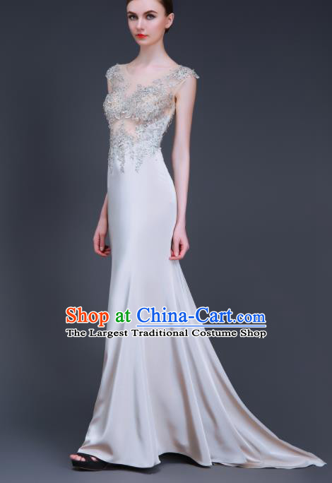 Professional Compere Full Dress Top Grade Modern Dance Costume Princess Wedding Dress for Women