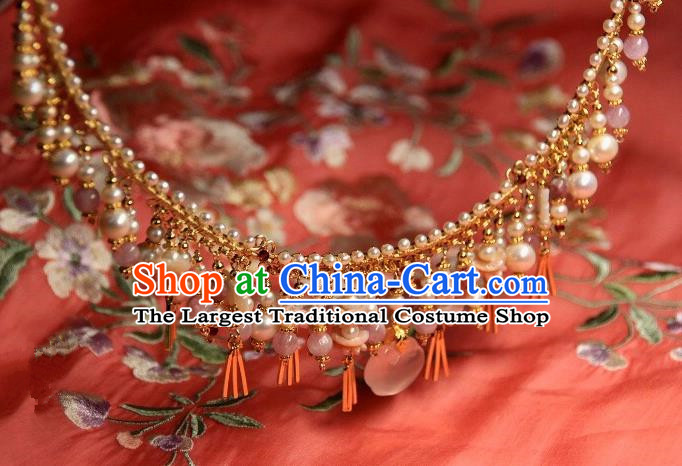 Traditional Chinese Hanfu Accessories Ancient Princess Pearls Necklace for Women