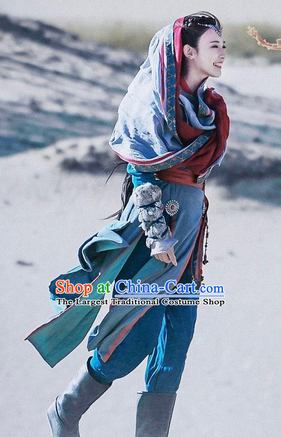 Chinese Ancient Drama Swordswoman Hanfu Dress Tang Dynasty Female Knight Embroidered Historical Costume for Women