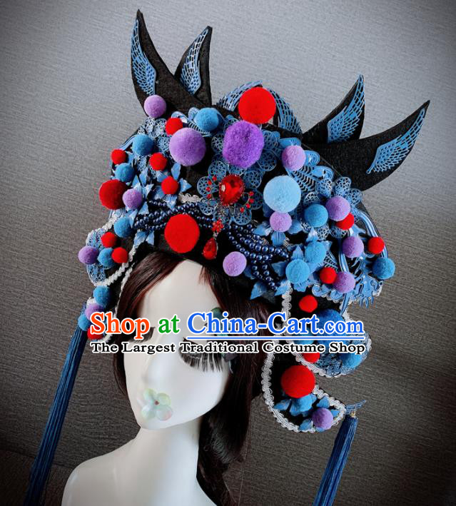 Chinese Handmade Ancient Queen Luxury Phoenix Coronet Hair Accessories Halloween Modern Fancywork Headwear for Women