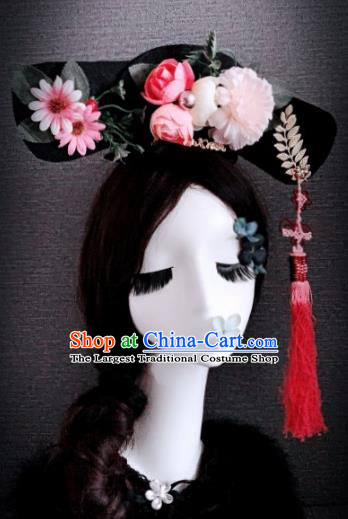 Traditional Chinese Ancient Palace Hair Accessories Qing Dynasty Queen Headwear for Women