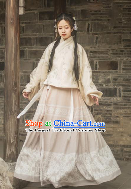 Chinese Traditional Ming Dynasty Nobility Lady Hanfu Dress Ancient Princess Embroidered Costume for Women