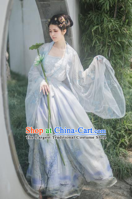 Chinese Tang Dynasty Imperial Consort Hanfu Dress Ancient Peri Princess Historical Costume for Women