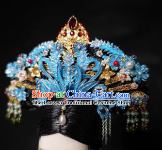 Chinese Ancient Imperial Consort Phoenix Coronet Headwear Traditional Qing Dynasty Palace Manchu Hair Accessories for Women