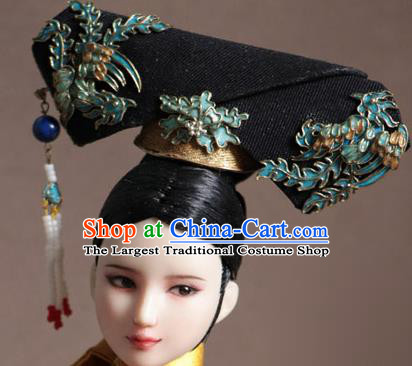 Chinese Ancient Palace Manchu Phoenix Headwear Traditional Qing Dynasty Imperial Consort Hair Accessories for Women