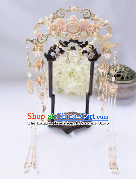 Chinese Ancient Princess Tassel Hair Crown Hairpins Traditional Hanfu Hair Accessories for Women